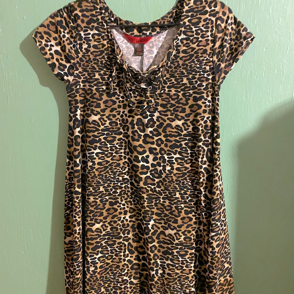 Cute leopard print mini dress